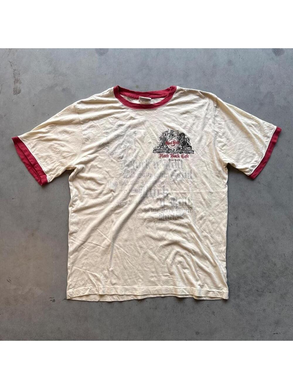Y2K Hard Rock Cafe New York City Ringer T-shirt (XL)